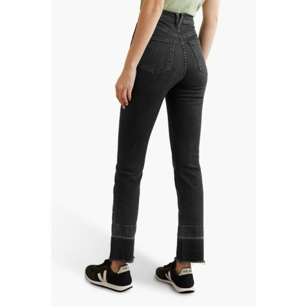 Veronica Beard Ryleigh Slim Straight High Rise Jeans Washed Onyx Size 28 - Picture 2 of 13
